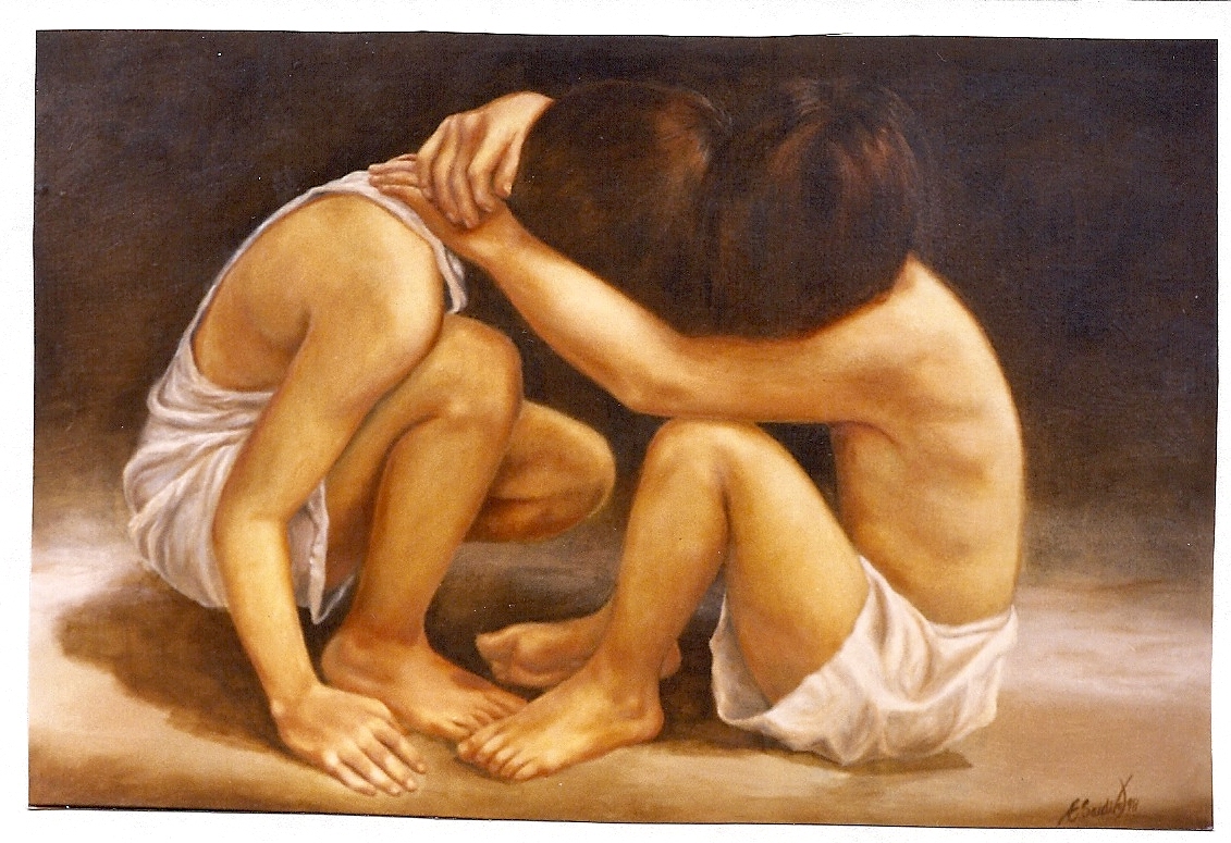 Oil painting: Sharing Mates